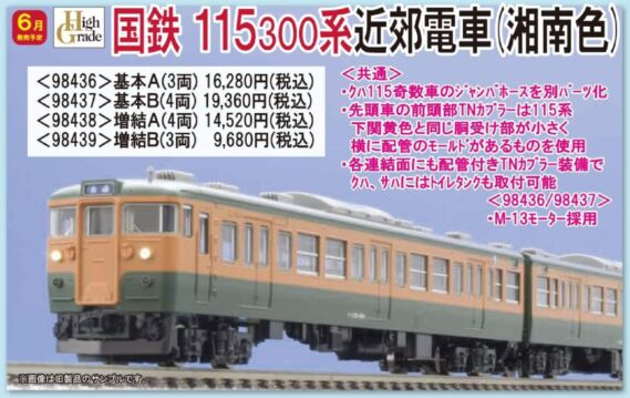 TOMIX 国鉄 115-300系近郊電車(湘南色)基本セットA 品番:98436