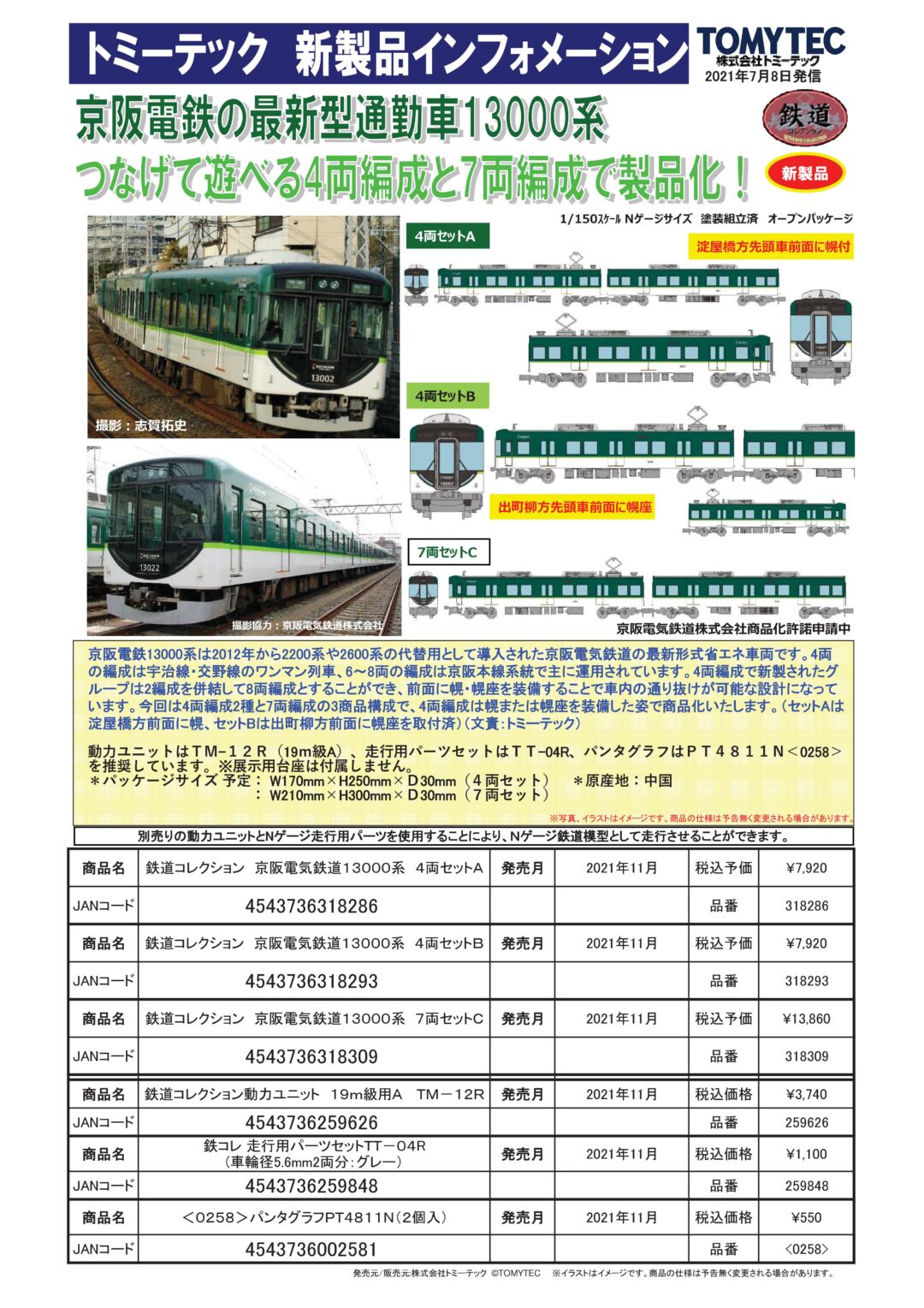 鉄道コレクション 京阪 13000系Nゲージ - 鉄道模型
