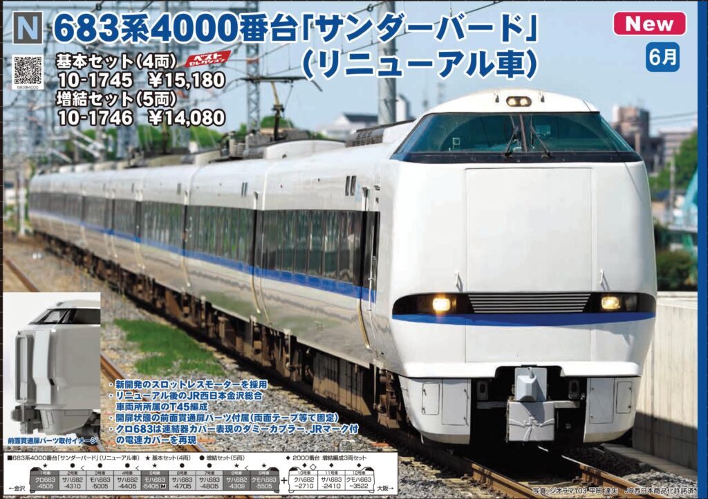 KATO 683系4000番台「サンダーバード」(リニューアル車) 増結セット(5