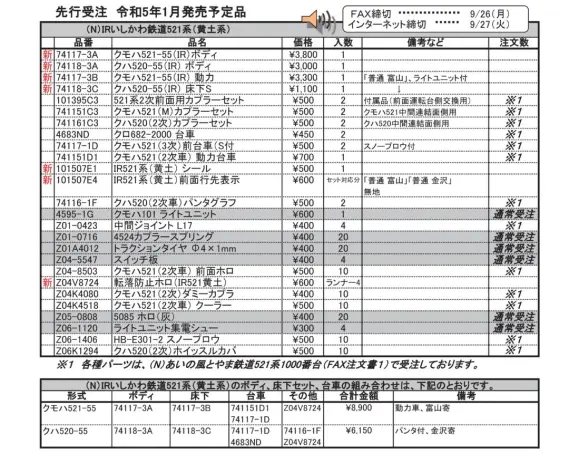 KATO 2023年1月発売予定のAssyパーツ 独り言 | NGaugeJP - 横濱