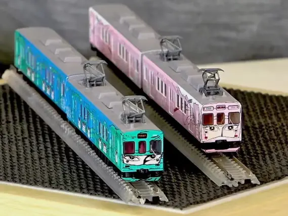 伊賀鉄道　862アクリル車内プレート　レプリカ 鉄コレ 伊賀鉄道200系205編成(忍者列車緑色)2両セットD 326601