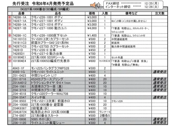 KATO 2024年4月発売予定のAssyパーツ 独り言 | NGaugeJP - 横濱