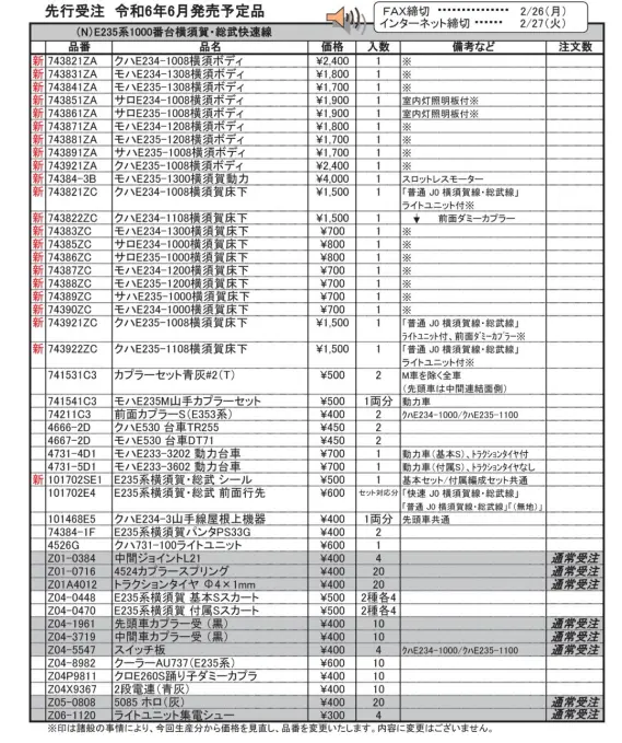 10-1702S E235系1000番台横須賀・総武快速線