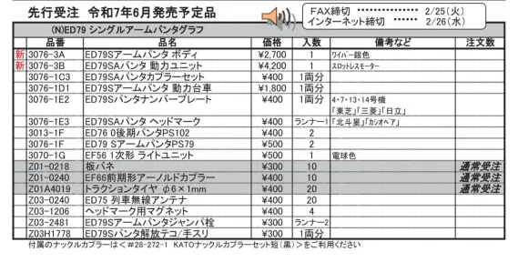 (N)ED79 シングルアームパンタグラフ　
